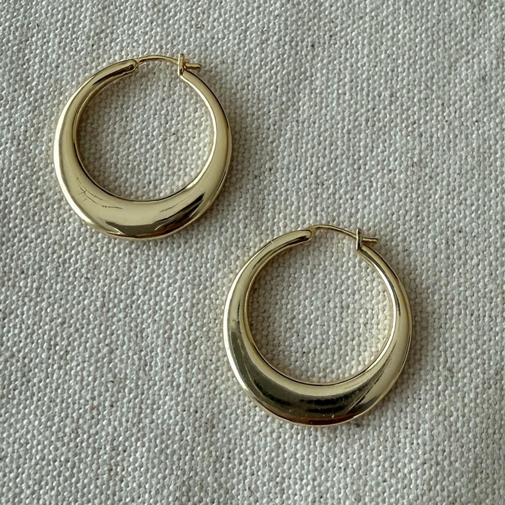 Classic Gold Crescent Hoop Earrings - Women Jewelry Earrings